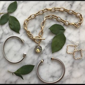 Gold chain opal necklace